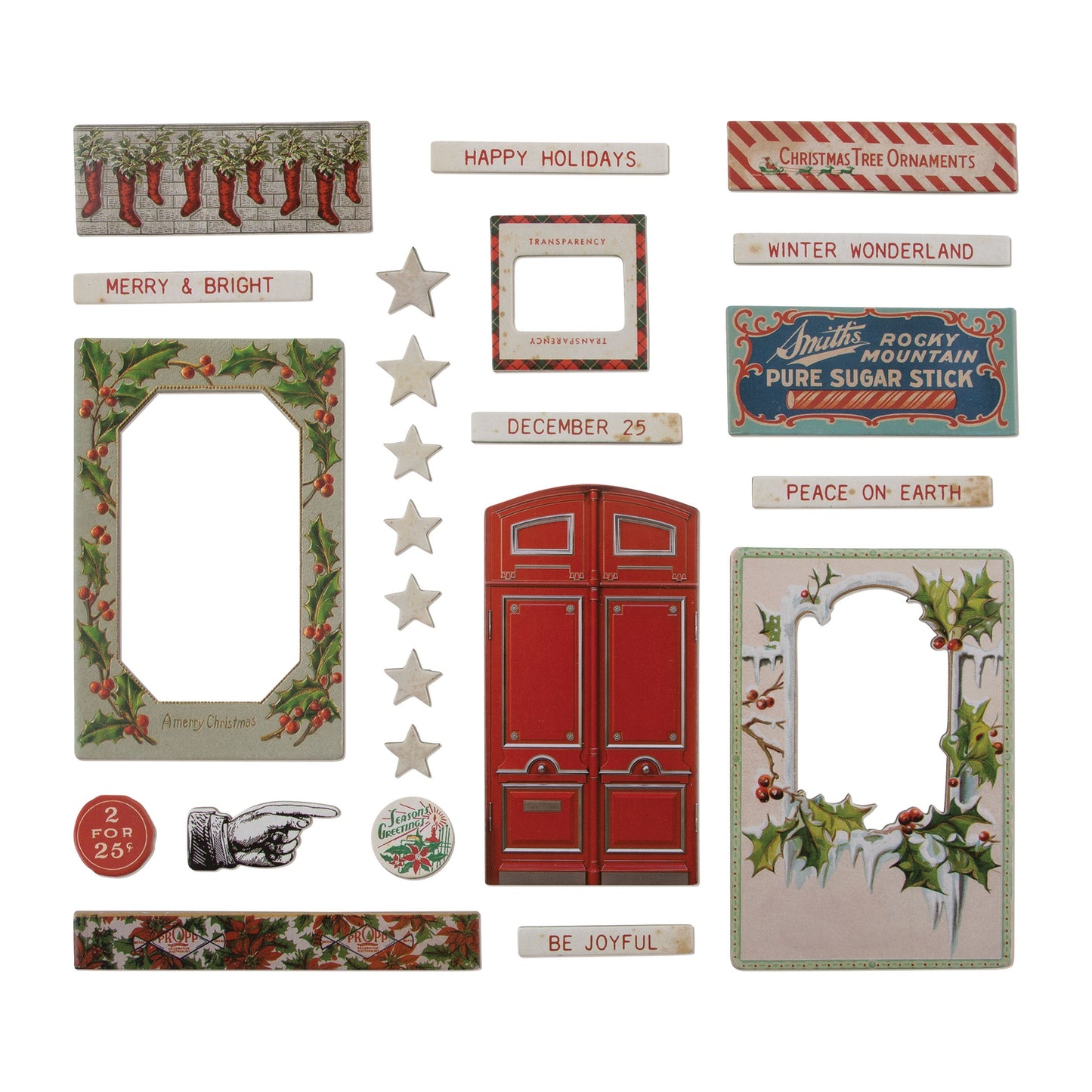 Idea-Ology Chipboard Baseboards 24 Pcs. - CHRISTMAS - Tim Holtz