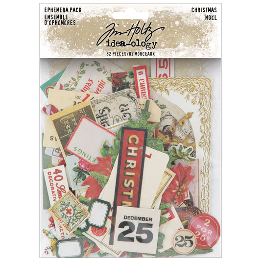 Ephemera Pack 82 Pcs - CHRISTMAS - Idea-Ology - Tim Holtz