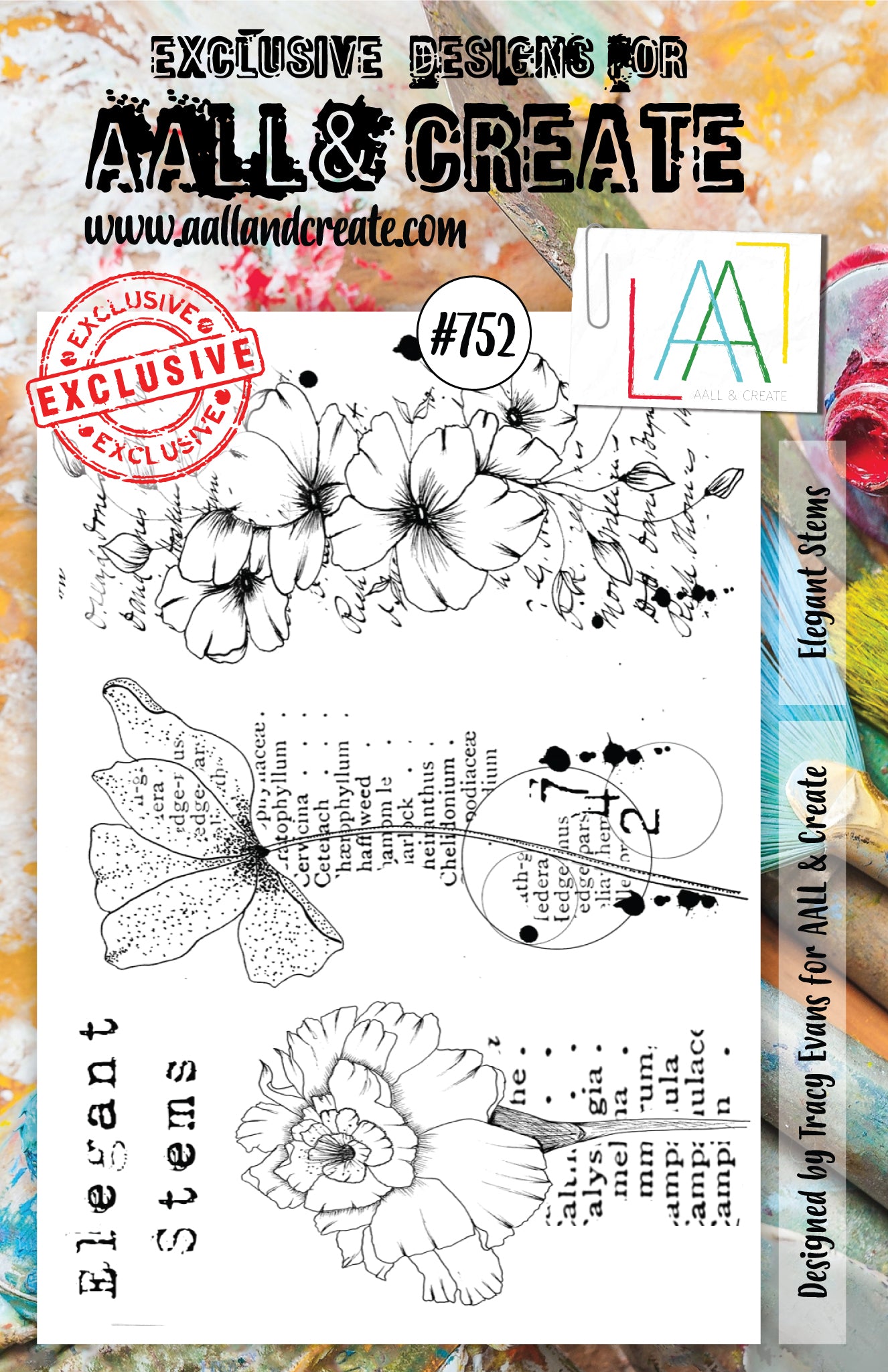 ALL and Create - Elegant Stems - A5 - Designer Tracy Evans- Clear Stamp Set - #752