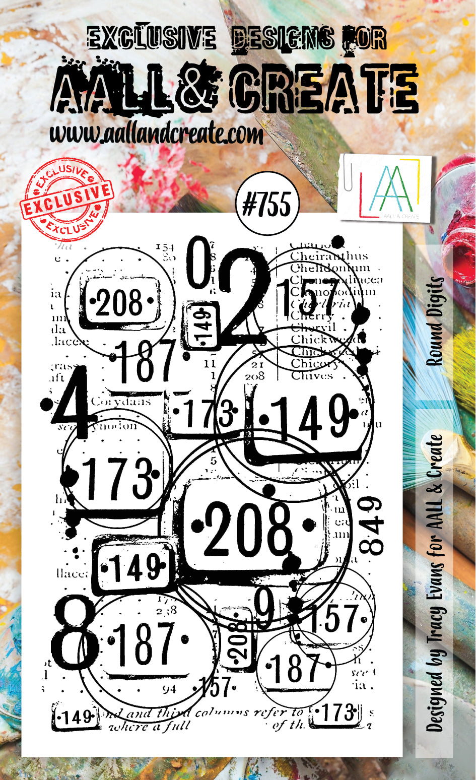 AALL and Create - Round Digits - A6 - Designer Tracy Evans - Clear Stamp Set - #755
