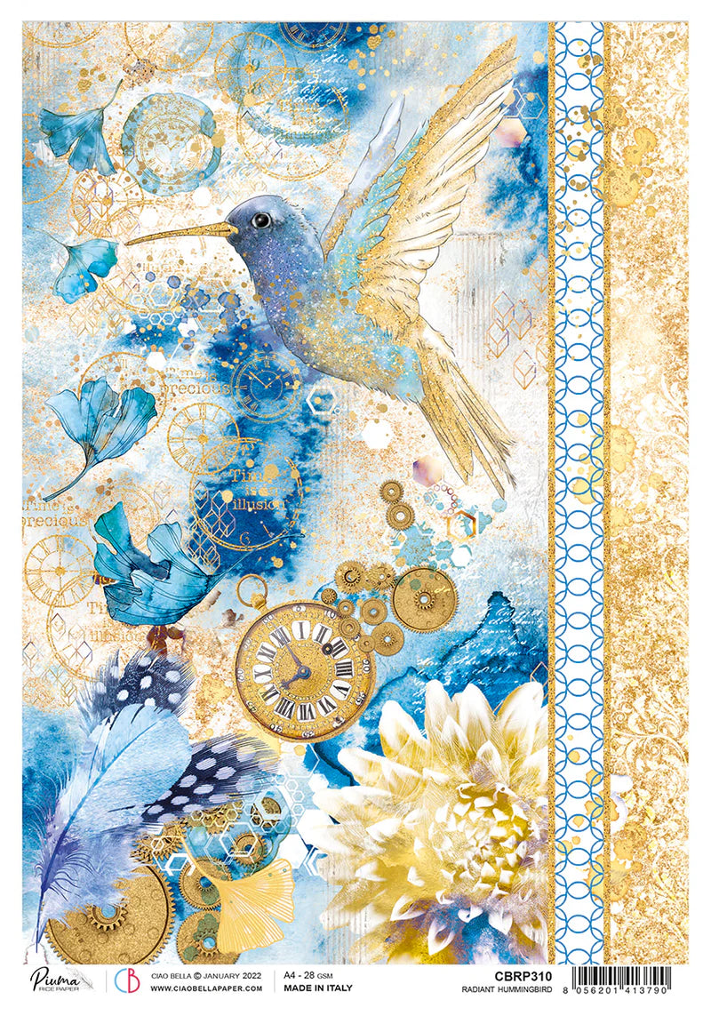 Rice Paper A4 - Radiant Hummingbird - Piuma - Ciao Bella