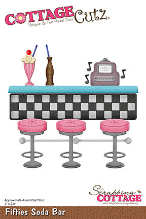 4x6 Fifties Soda Bar - Die - Cottage Cutz