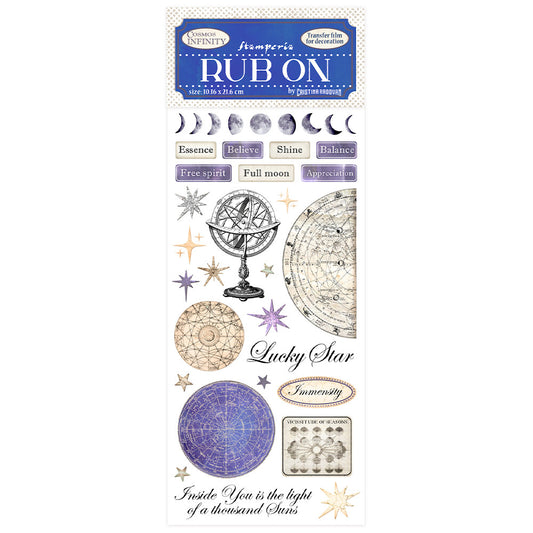 Cosmos Infinity - Rub-On - Lucky Star - 4x8.5 Inch - Stamperia