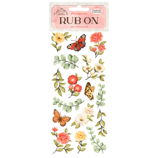 Create Happiness - Rub On - Butterfly and Leaves - Vicky Papaioannou - Stamperia
