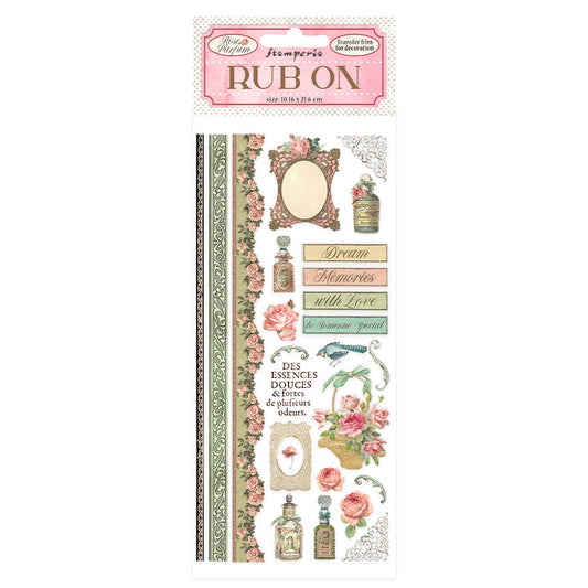Rub On - Borders And Parfumes 14 - Rose Parfum - Stamperia