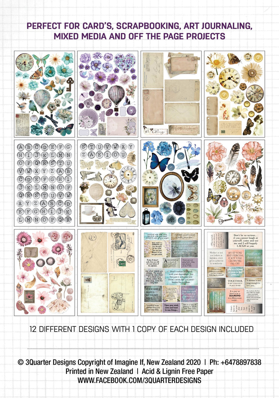 A5 - Lovely Ladies - Ephemera Fussy Cutting Pack - 3 Quarter Designs