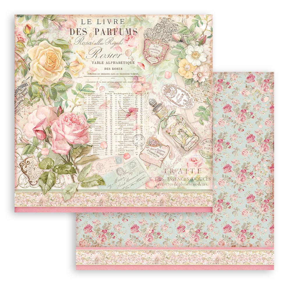 6x6 Inch - Rose Parfum - Scrapbooking Pad - Stamperia