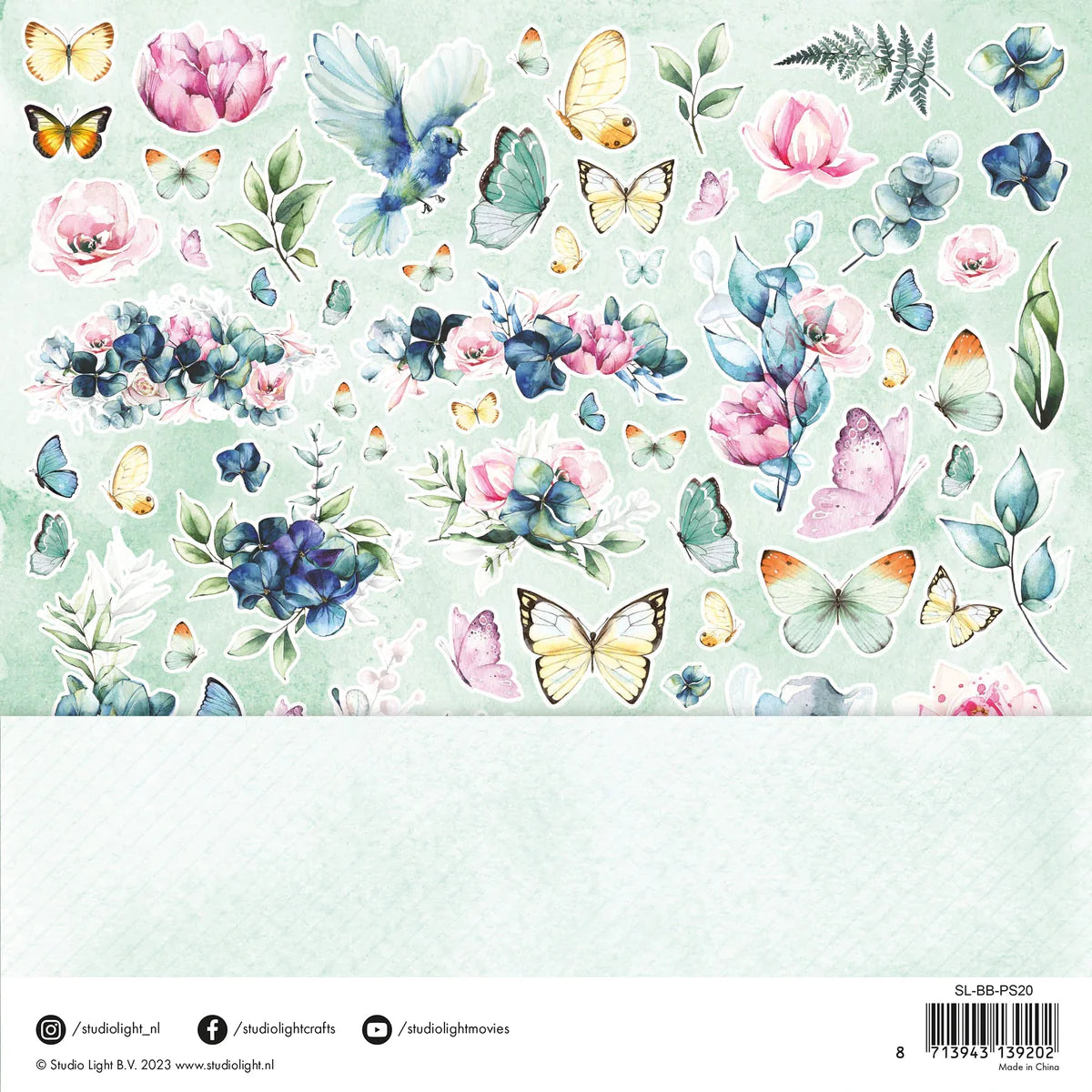 12x12 - Blooming Butterfly - Paper Set - Studio Light