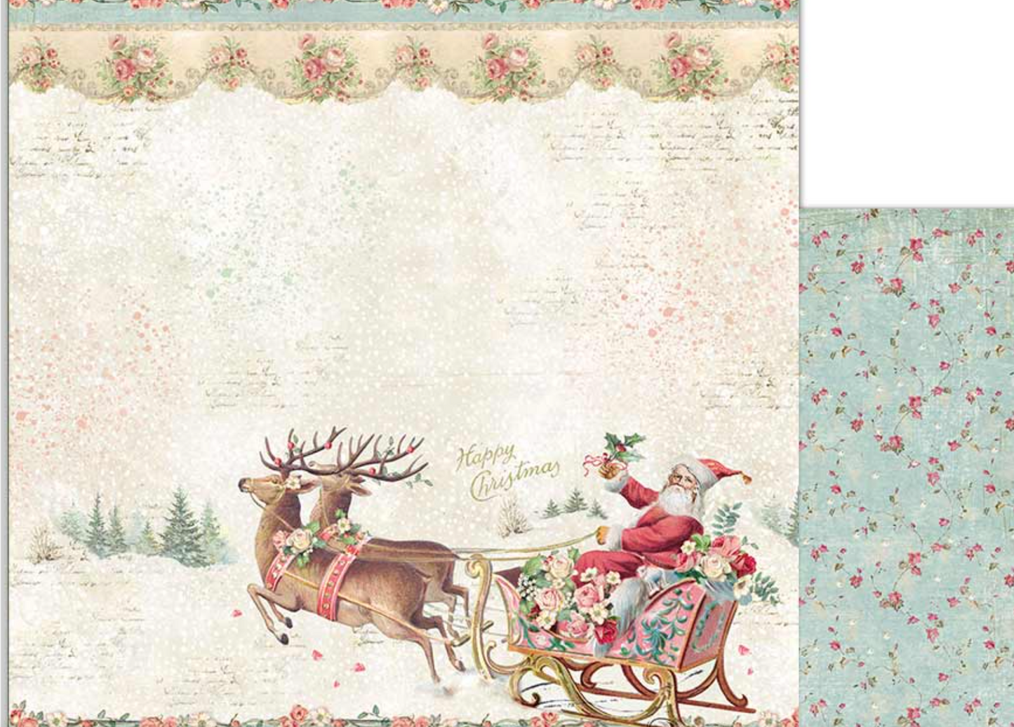 12x12 Inch - Pink Christmas - Scrapbooking Pad - Stamperia