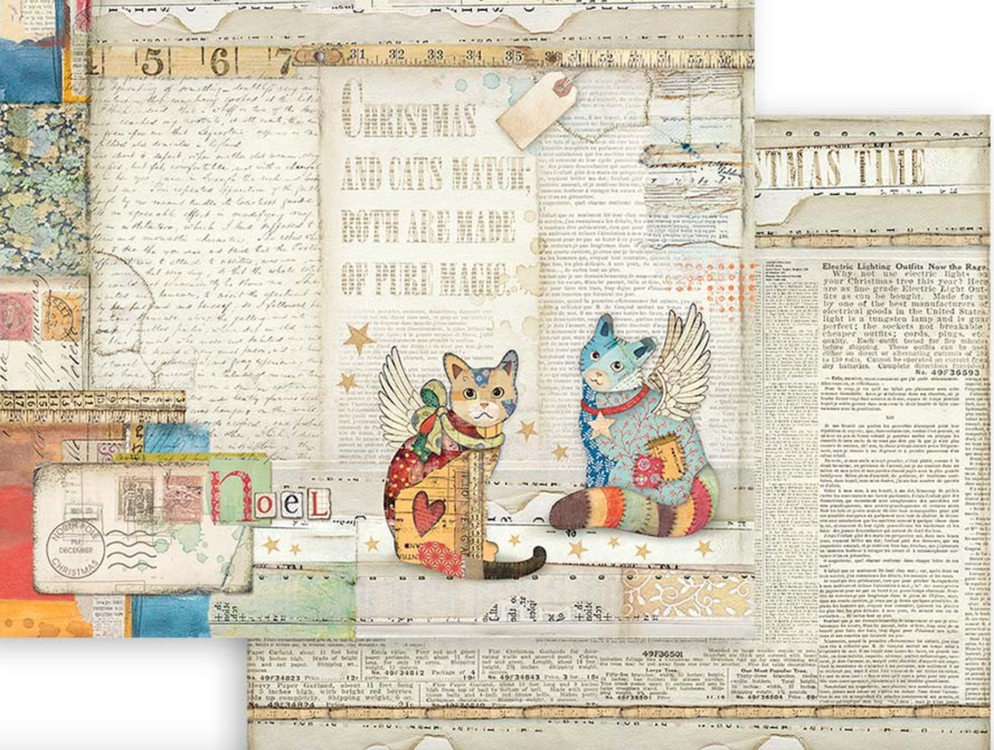 Stamperia - Christmas Patchwork - Scrapbooking Pad - 6x6 Inch
