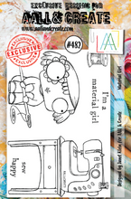 AALL and Create - Material Girl - A7 - Designer Janet Klein - Clear Stamp Set - #482