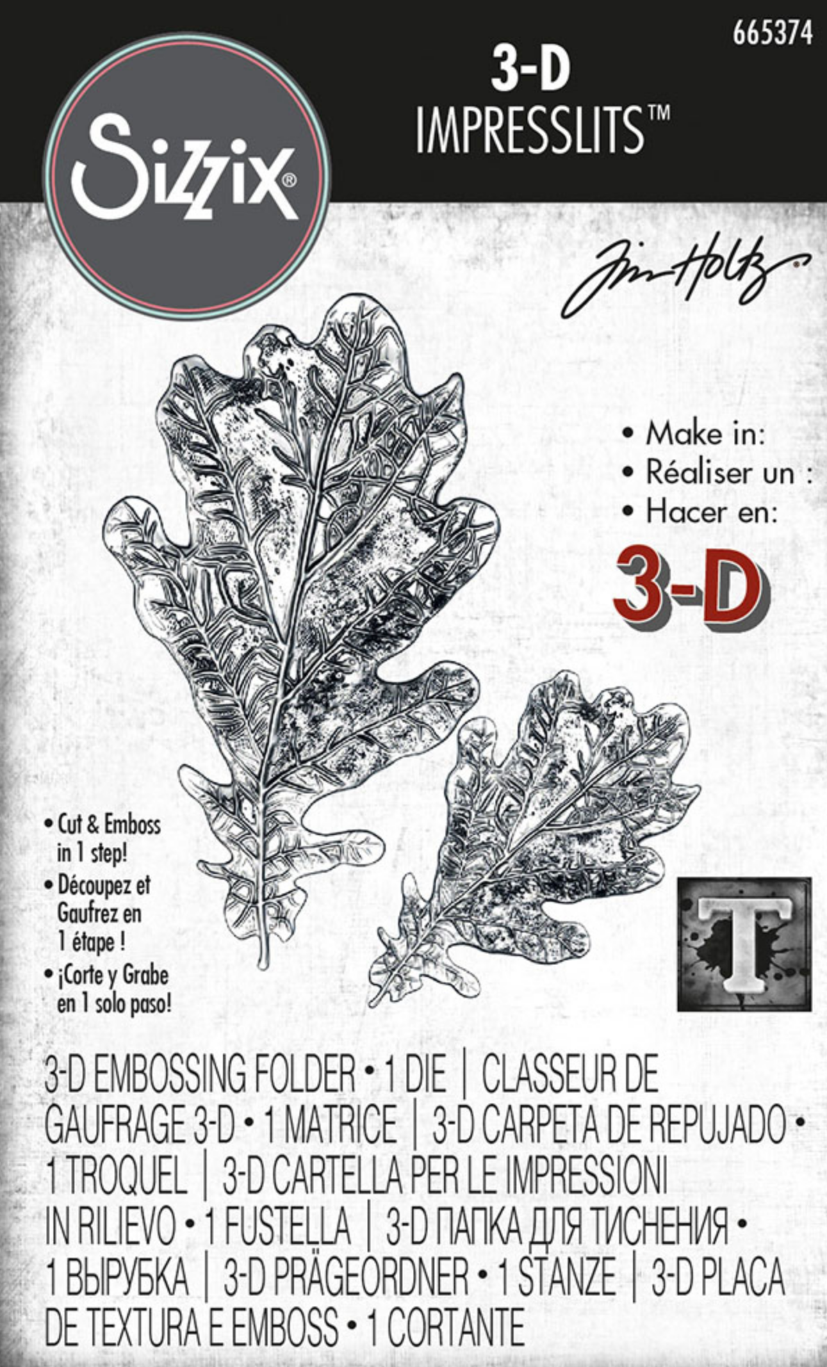 Numbered, 3D Embossing Folder, Tim Holtz