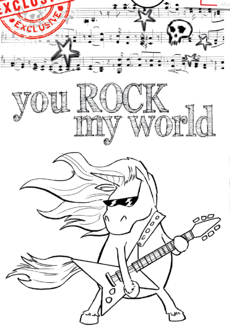 AALL and Create - Rocking Solo - A7 - Designer Olga Heldwein - Clear Stamp Set - #103