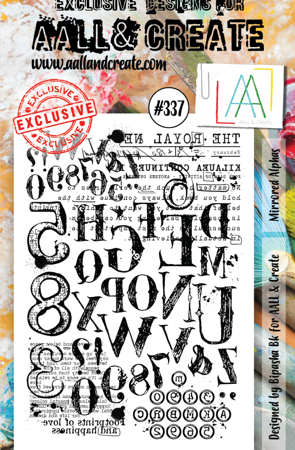 AALL and Create - Mirrored Alphas - A6 - Designer Bipasha Bk - Clear Stamp Set - #337