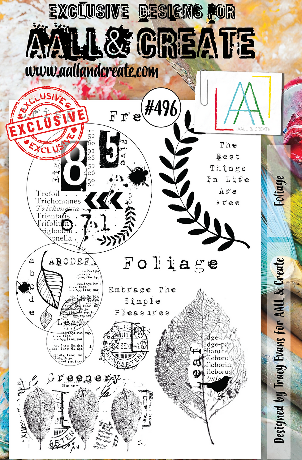 AALL and Create - Foliage - A5 - Designer Tracy Evans - Clear Stamp Set - #496