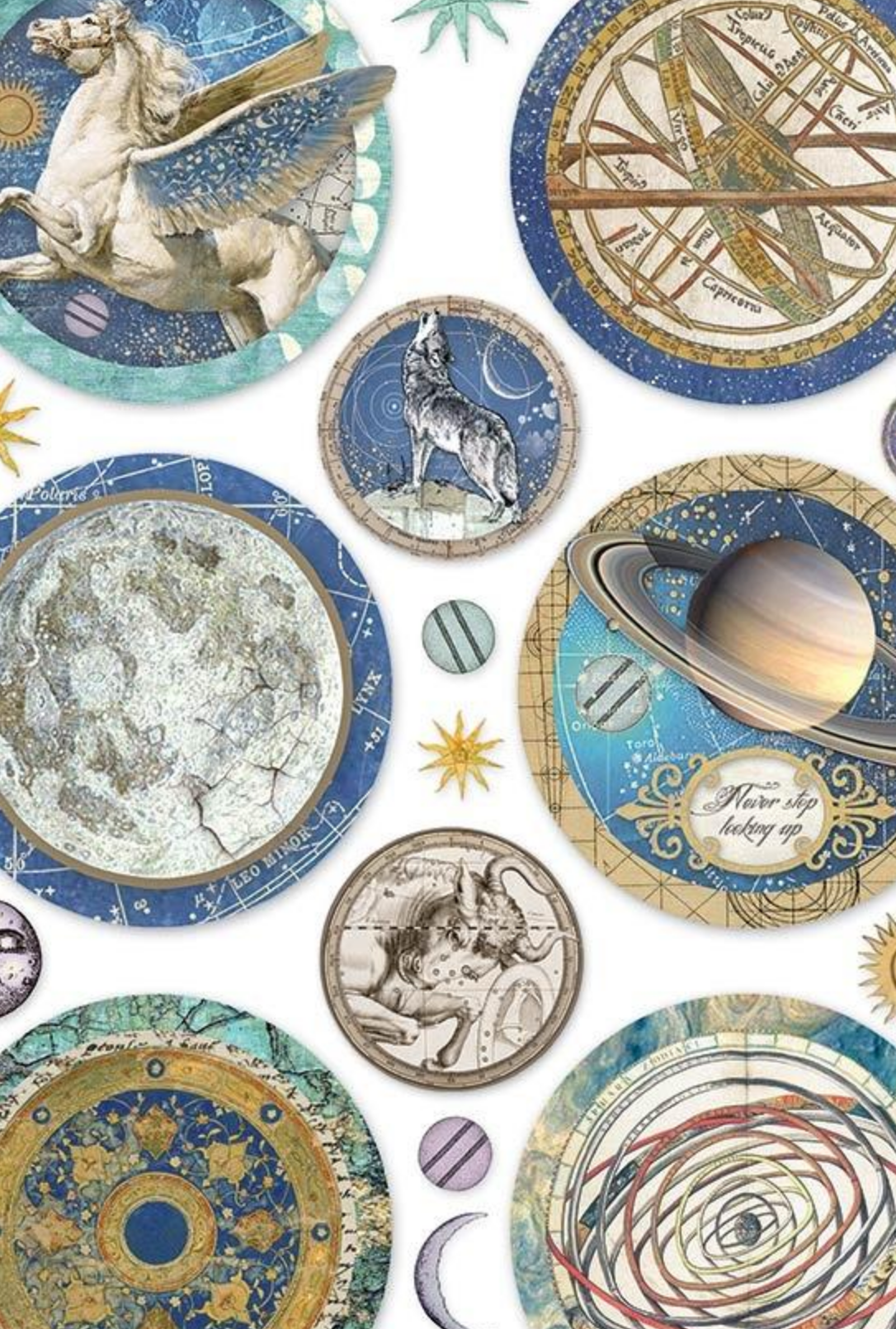 Cosmos Infinity - Rounds - Rice Paper Sheet - A4 - Stamperia