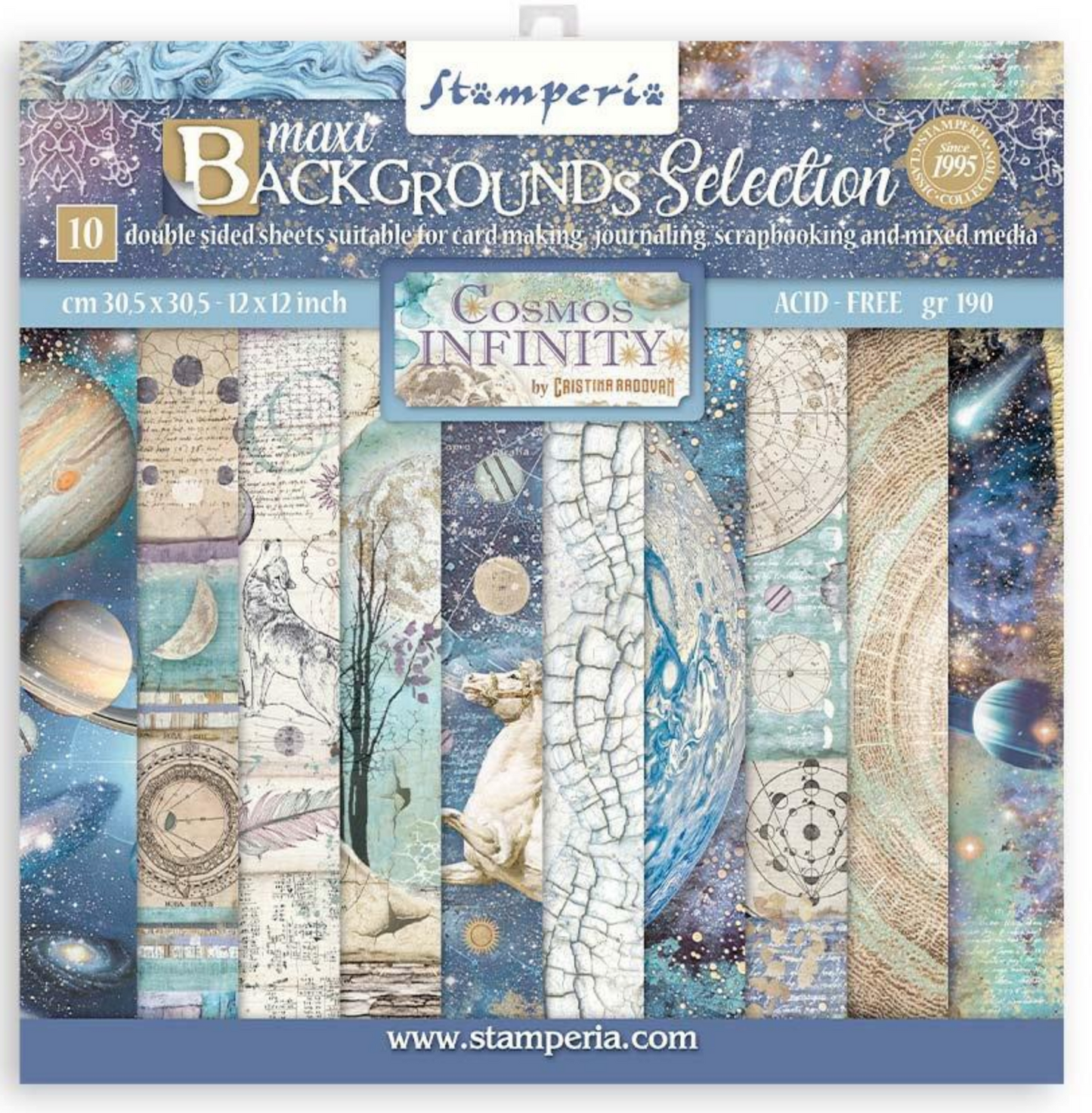 Cosmos Infinity - Backgrounds - Scrapbooking Pad 12x12 Inch - Stamperia