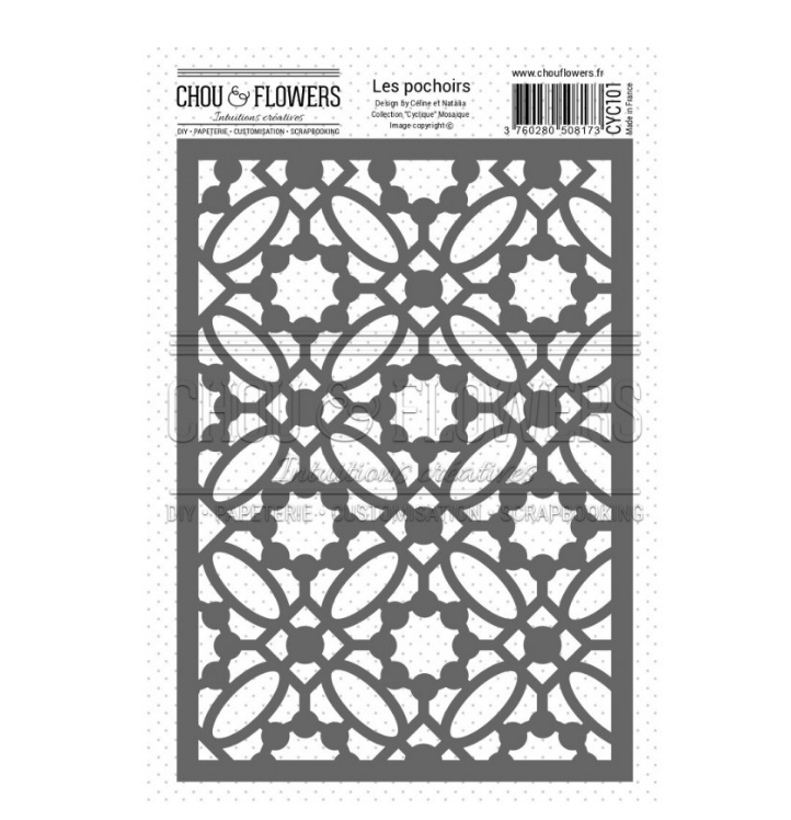 Stencil 4x6 - MOSAIQUE - Chou and Flowers