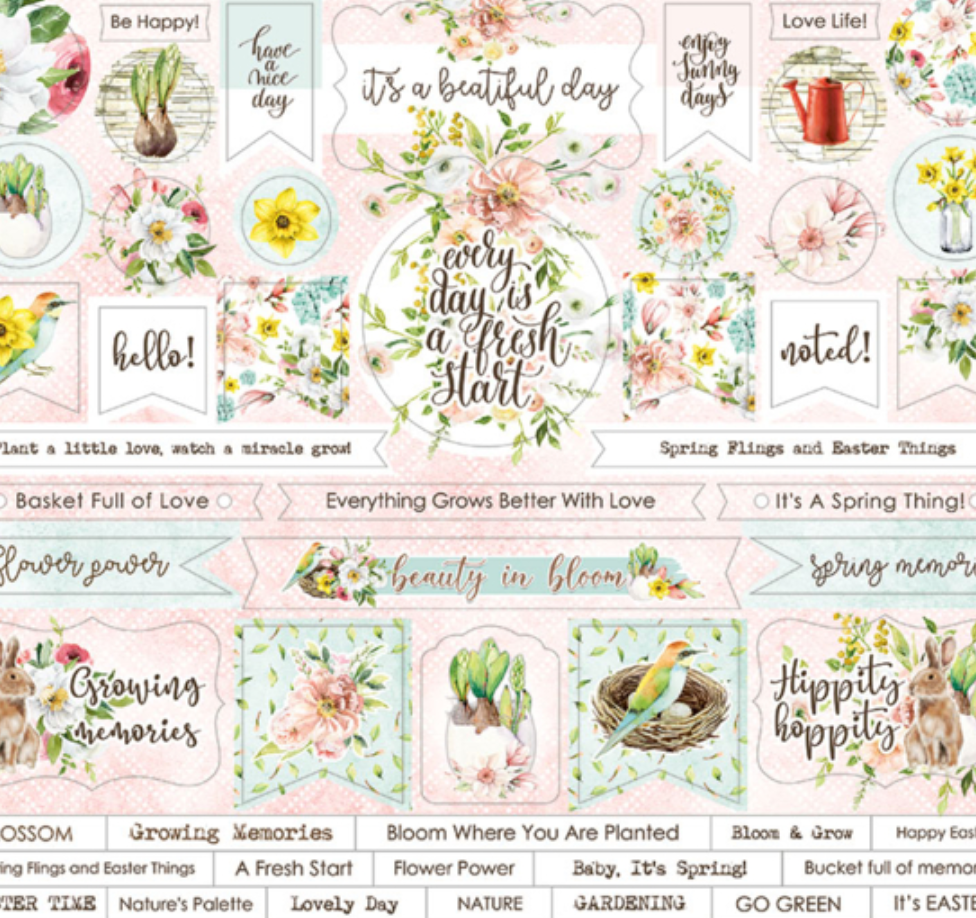 Mintay Papers - 12 X 12 Cardboard Stickers - Beauty In Bloom