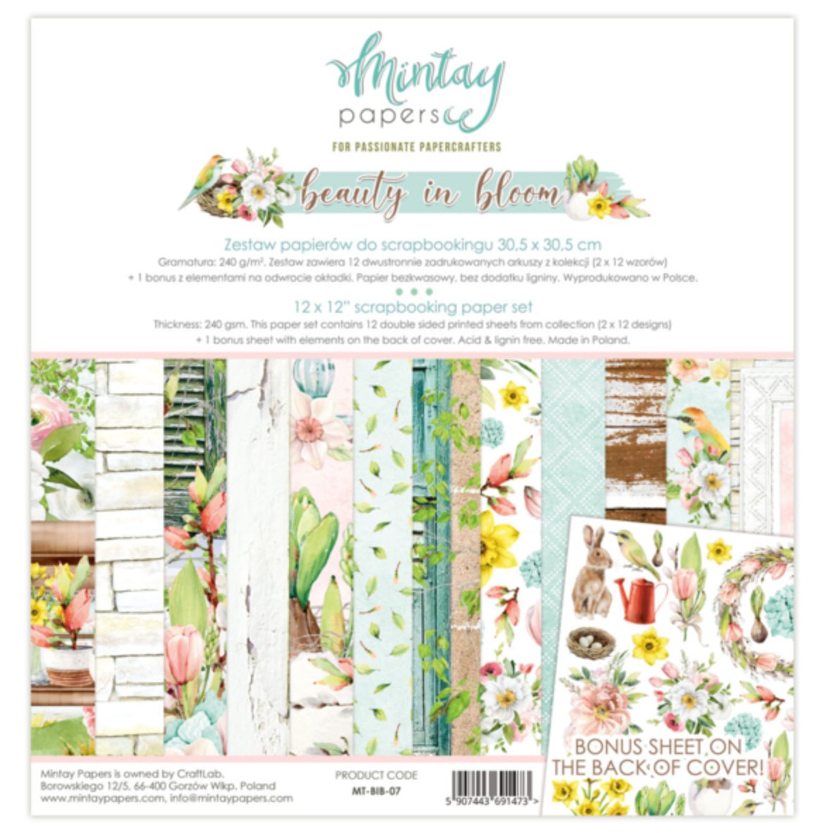 Mintay Papers - 12 x 12 Paper Set - Beauty In Bloom