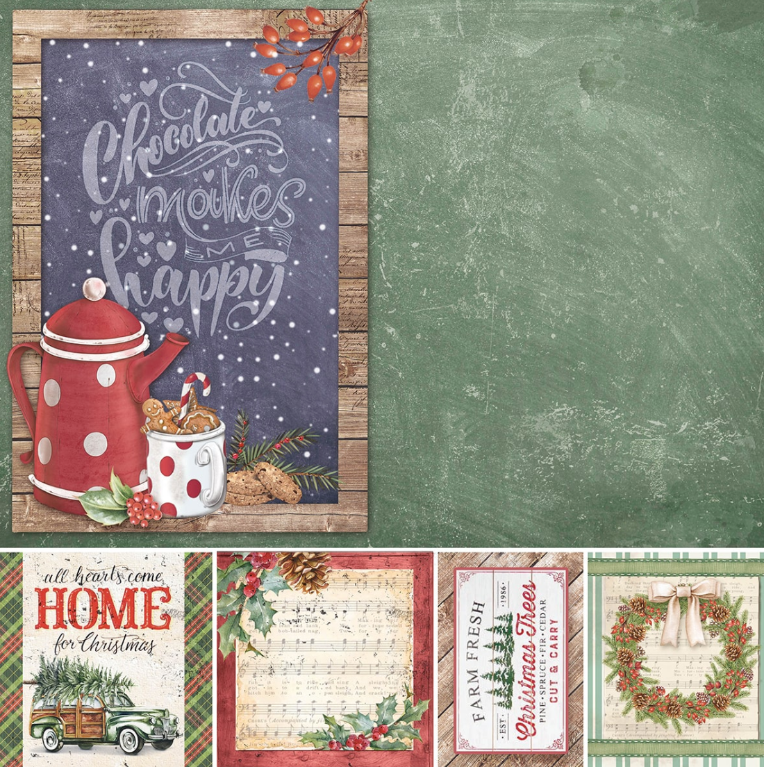 12x12 - Christmas Vibes Paper Pad - 12/Pkg - Ciao Bella