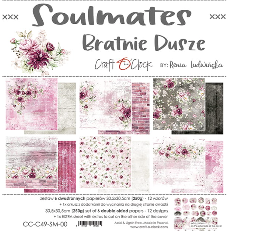 12x12 Paper Set - SOULMATES - Craft O Clock