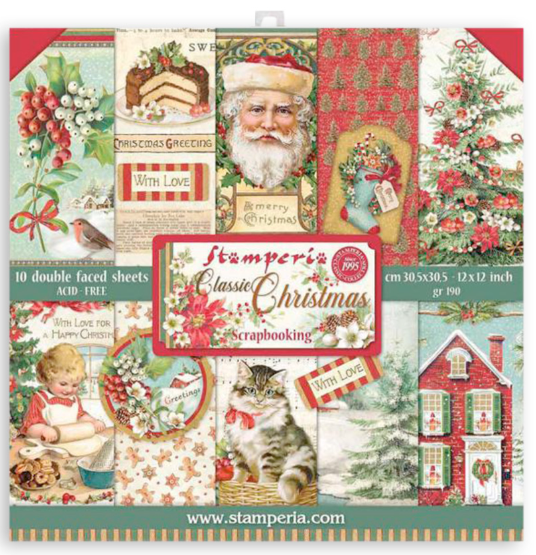 Stamperia Classic Christmas 12x12 Double Sided Paper Pad (SBBL74)