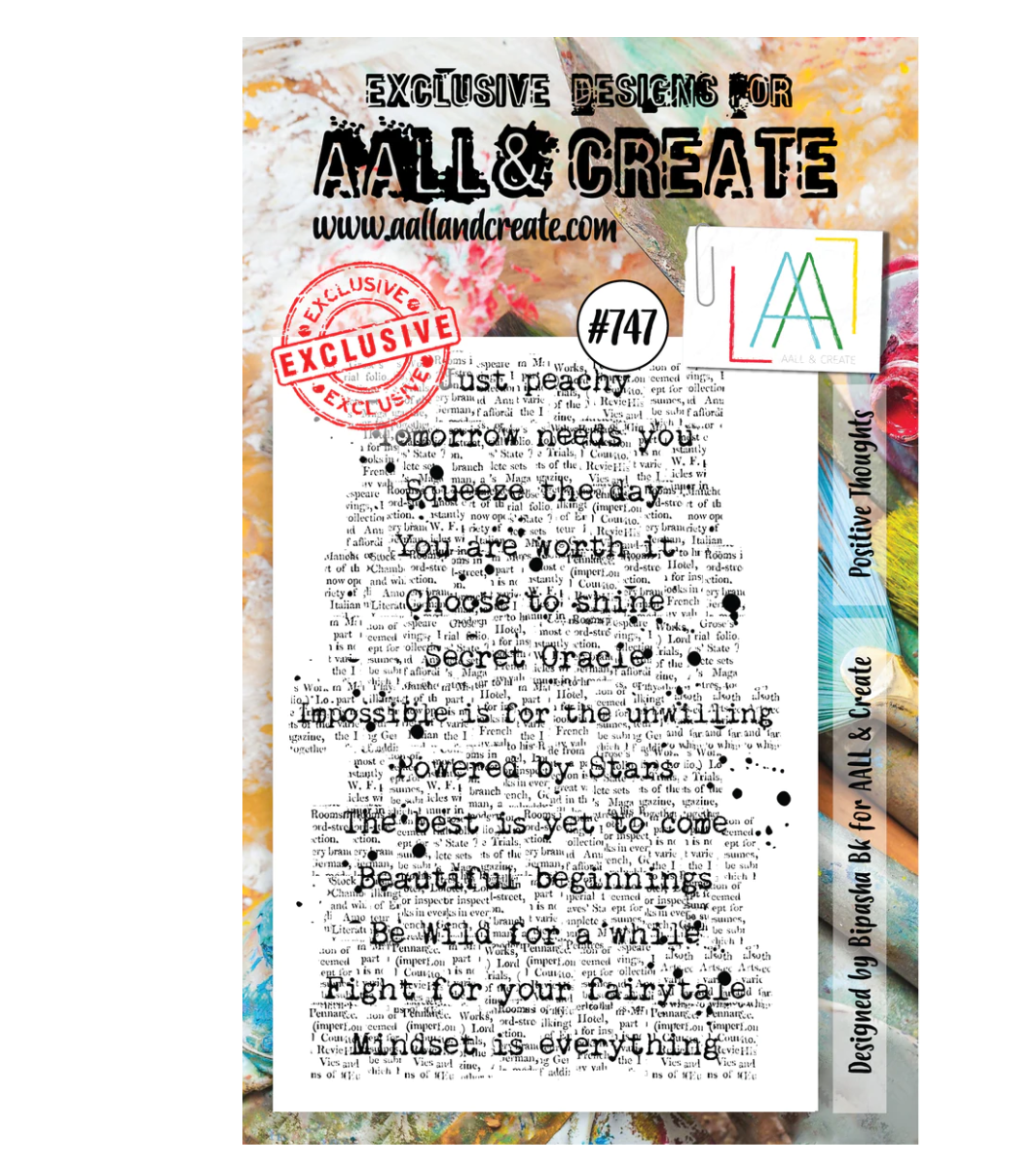 Positive Thoughts - A6 - Clear Stamp Set - AALL and Create - Designer Bipasha Bk - #747
