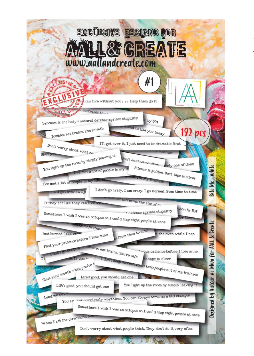 Ephemera - A6 - Bite Me White - AALL and Create - Designer Autour De Mwa - #1