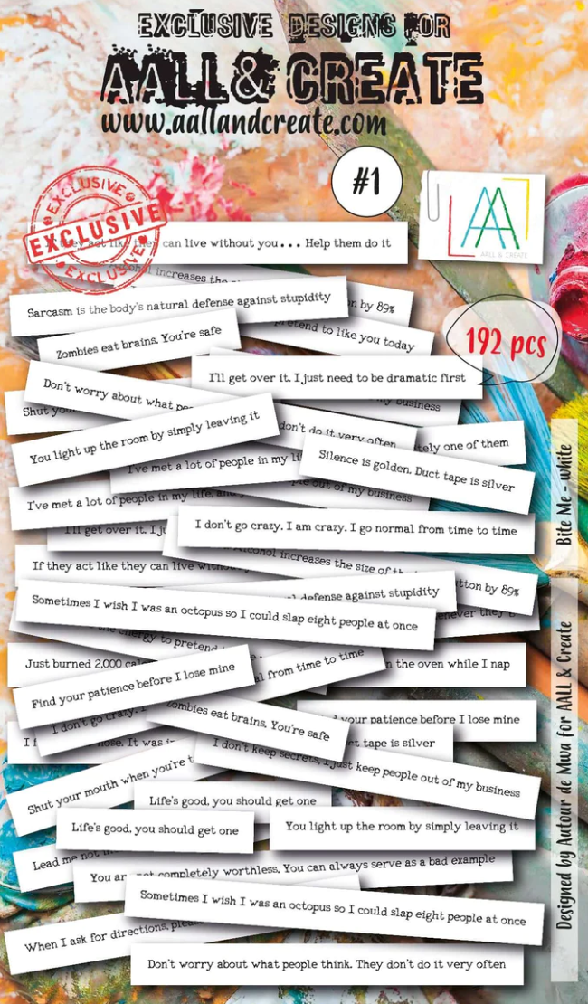 Ephemera - A6 - Bite Me White - AALL and Create - Designer Autour De Mwa - #1