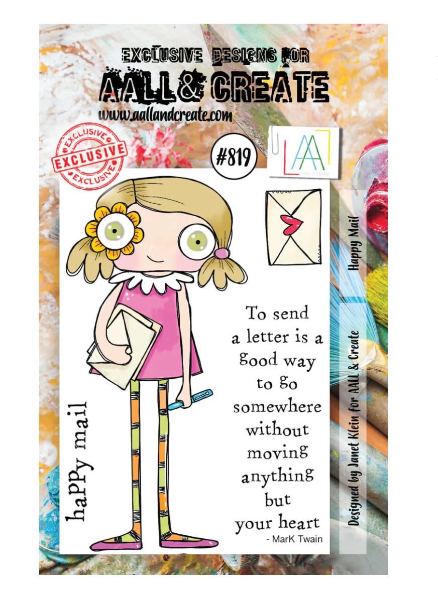 A7 - Happy Mail - Clear Stamp Set - AALL and Create - Designer Janet Klein - #819