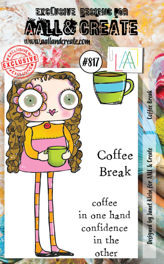A7 - Coffee Break - Clear Stamp Set - AALL and Create - Designer Janet Klein - #817
