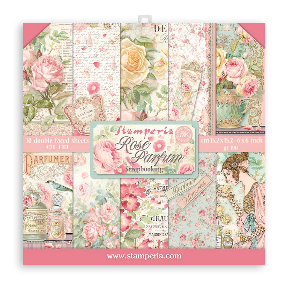 6x6 Inch - Rose Parfum - Scrapbooking Pad - Stamperia