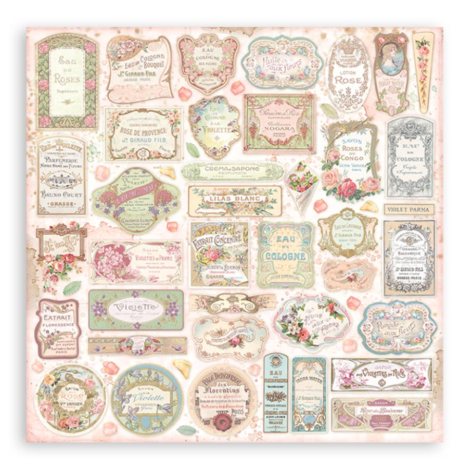 6x6 Inch - Rose Parfum - Scrapbooking Pad - Stamperia