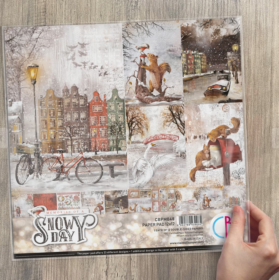 12x12 - Memories Of A Snowy Day - Paper Pad - 12/Pkg - Ciao Bella