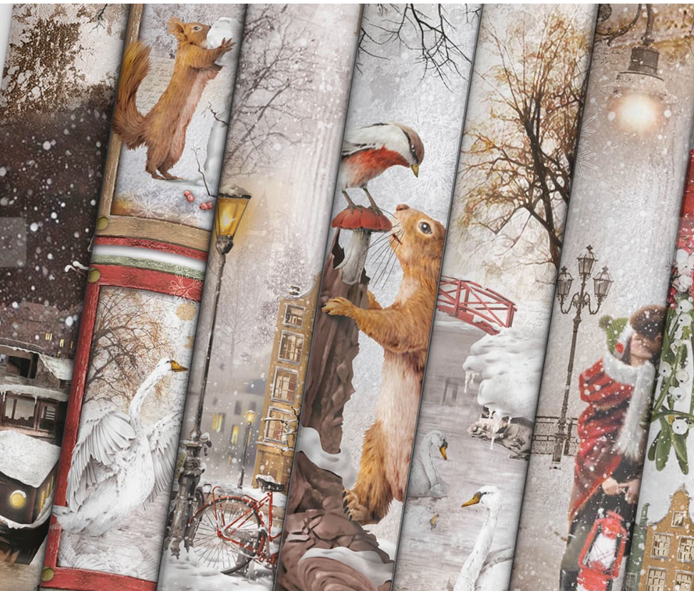 12x12 - Memories Of A Snowy Day - Paper Pad - 12/Pkg - Ciao Bella
