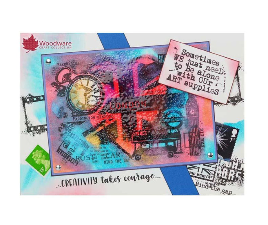 London Postcard - Clear Stamp - Woodware Craft Collection