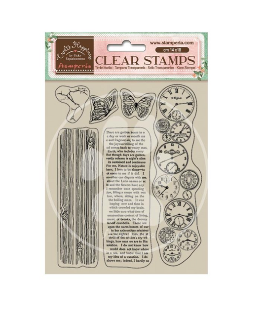 Acrylic Stamp - Clocks - Create Happiness Welcome Home - Stamperia