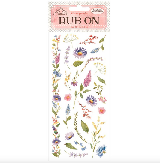 Flowers - Rub-on - Create Happiness Welcome Home - Stamperia