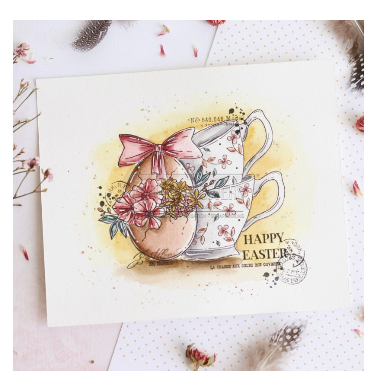 Easter Egg / Oeuf De Paques - Clear Stamp - Chou and Flowers