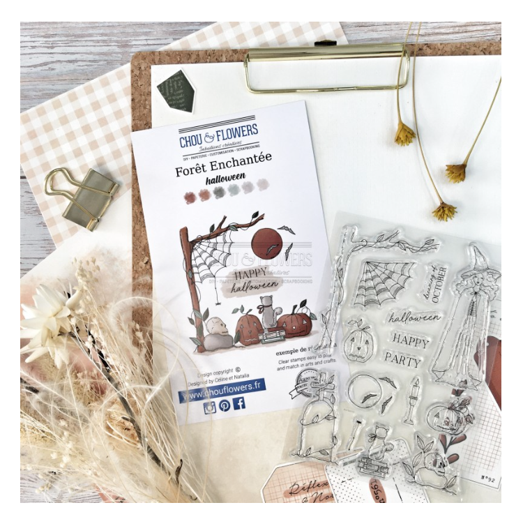 Halloween - Clear Stamp Set - Chou and Flowers
