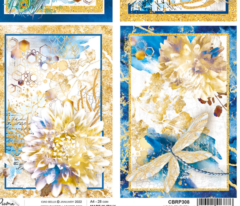 Rice Paper A4 - Indigo Ephemera - Piuma - Ciao Bella