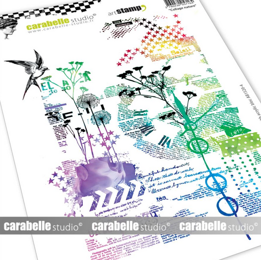 Rubber Cling Stamp A5 - Collage Nature - Carabelle Studio