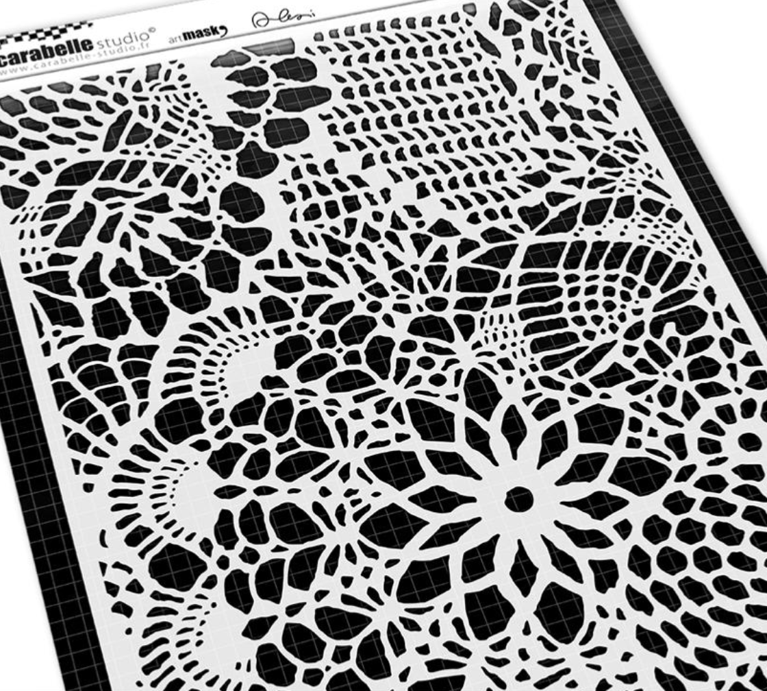 Stencil A4 - Dentelles Au Crochet - Alexi - Carabelle Studio