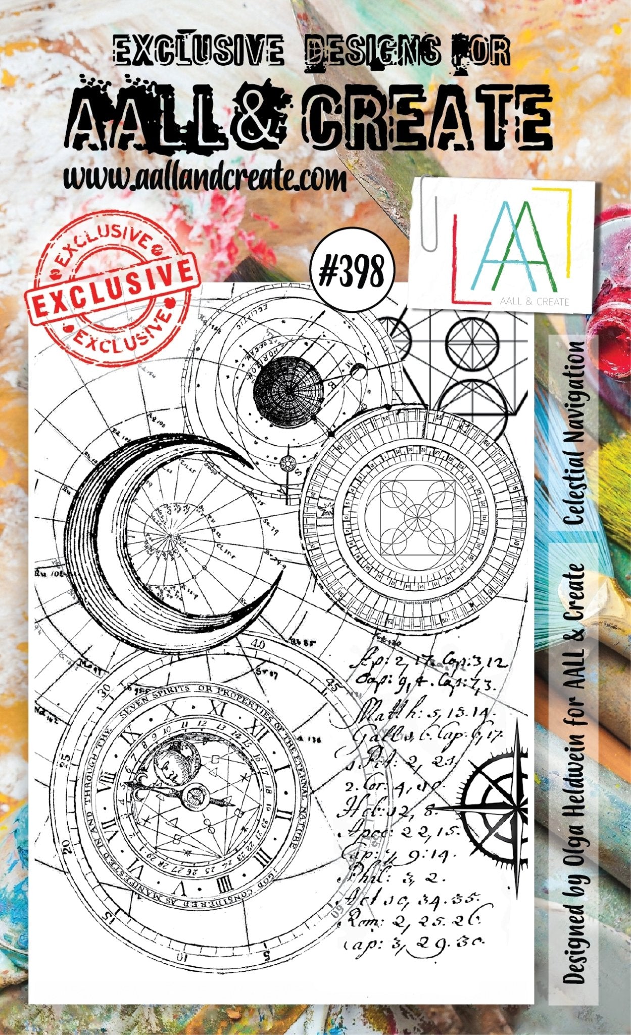 Aall and Create - Celestial Navigation - A6 - Designer Olga Heldwein - Clear Stamp Set - #398 Aall & Create