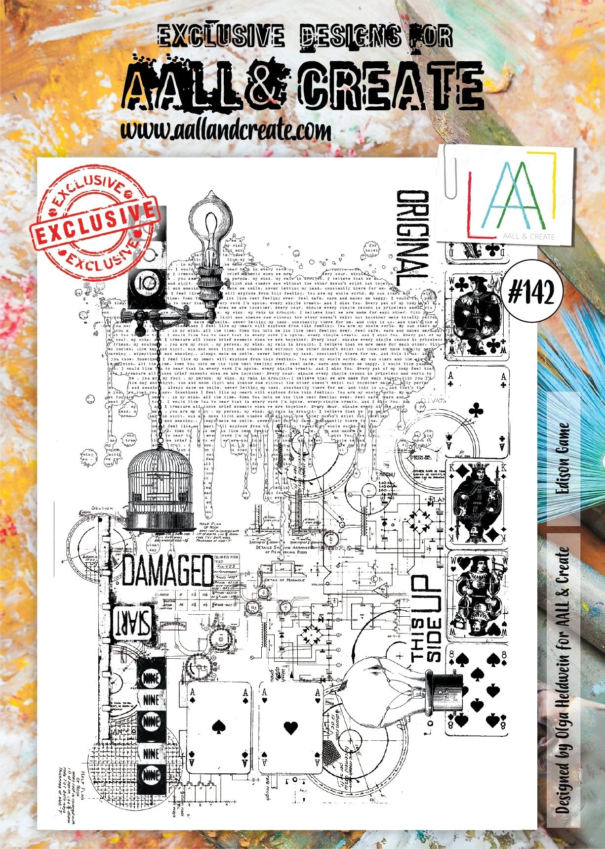 Aall and Create - Edison Game - A4 - Designer Olga Heldwein - Clear Stamp  Set - #142 - Messy Papercrafts