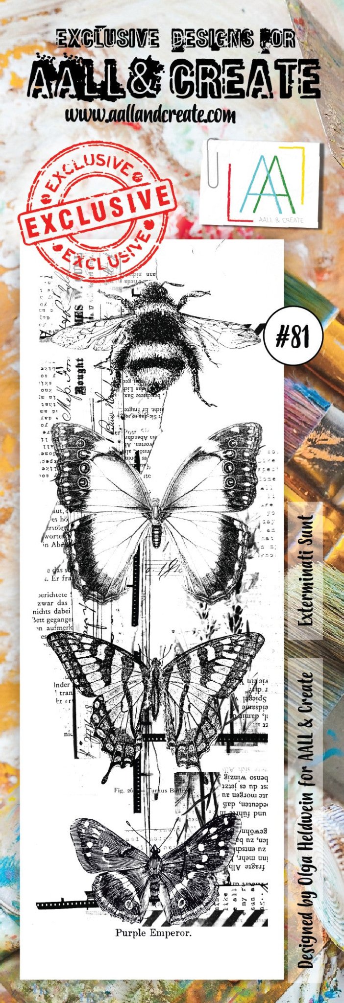 Aall and Create - Exterminati Suit - Border Stamp - Designer Olga Heldwein - Clear Stamp Set - #81 Aall & Create