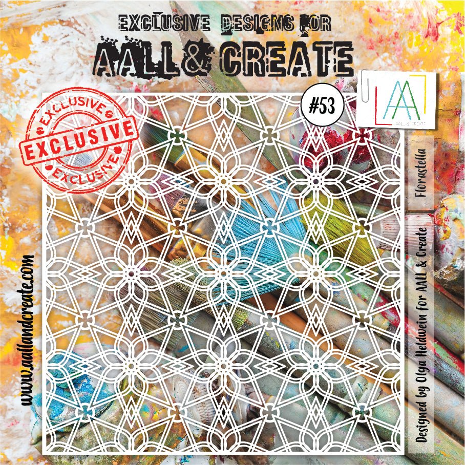Aall and Create - Florastella - 6x6 - Designer Olga Heldwein - Stencil - #53 Aall & Create