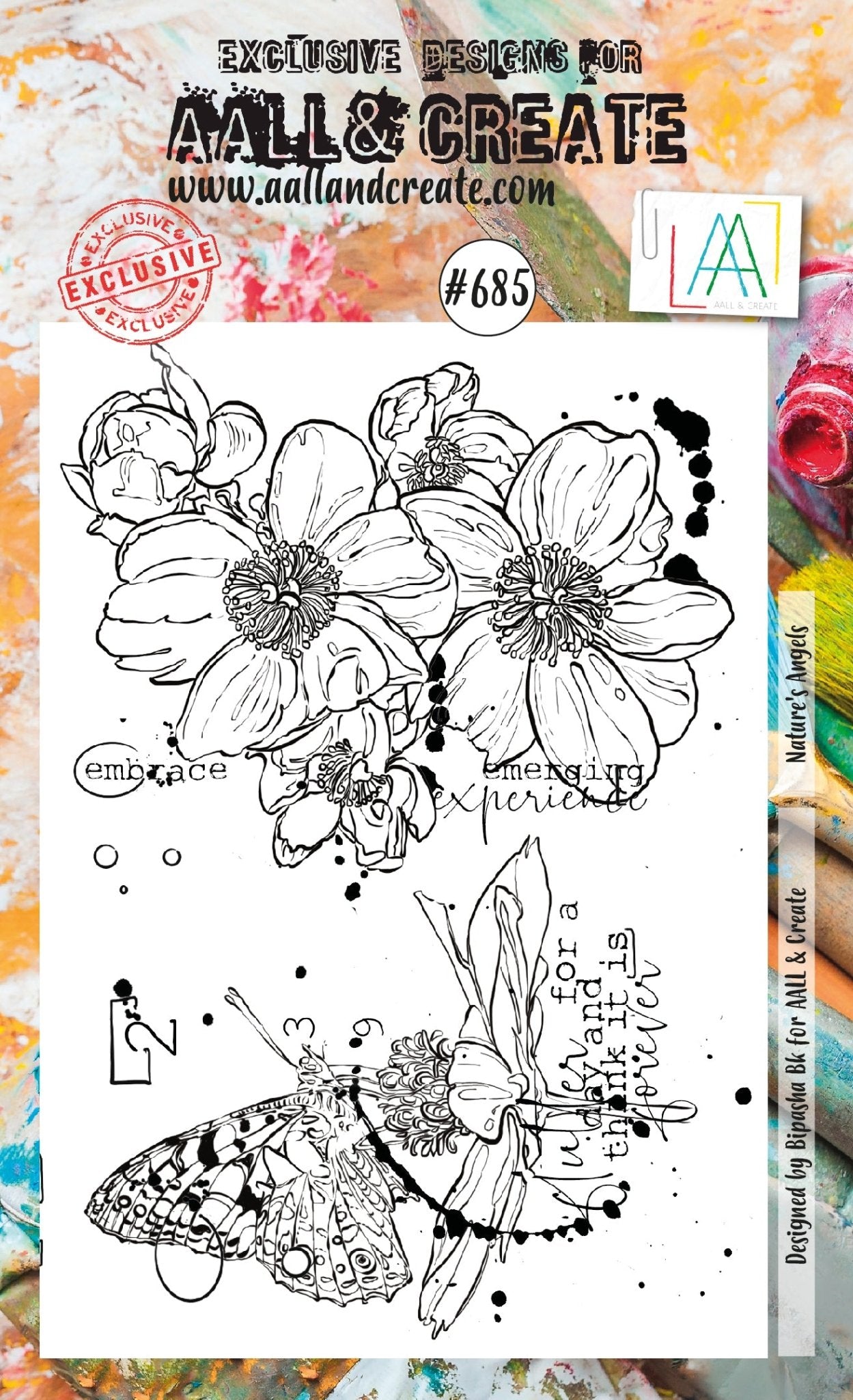 AALL and Create - Nature’s Angels - A6 - Designer Bipasha BK - Clear Stamp Set - #685 Aall & Create
