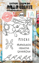 AALL and Create - Pisces - A7 - Designer Janet Klein - Clear Stamp Set - #589 - Messy Papercrafts